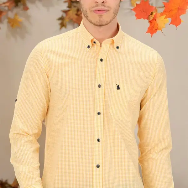 G771 DEWBERRY MEN'S SHIRT-PLAIN YELLOW