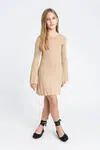 Dievčenské šaty Twinset béžová farba, mini, áčkový strih, 252GJ3110