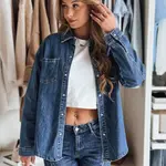 Dámska rifľová košeľa oversize modrá