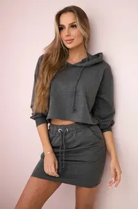 Set of sweatshirt with graphite skirt