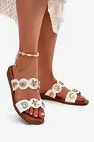 Boto Dámske Šľapky So Zlatými Prstenmi Biele Jenoriela