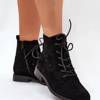 S. BARSKI Šnurovacie Čižmy S Ažúrovým Vzorom S.Barski