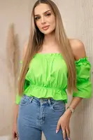 Blouse over the shoulder light green
