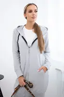 Gray dress with hood and hood