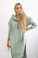 Women's Insulated Sweatshirt with Decorative Buttons - Dark Mint