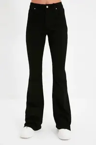 10913 Dewberry High Waist Women Jeans-BLACK