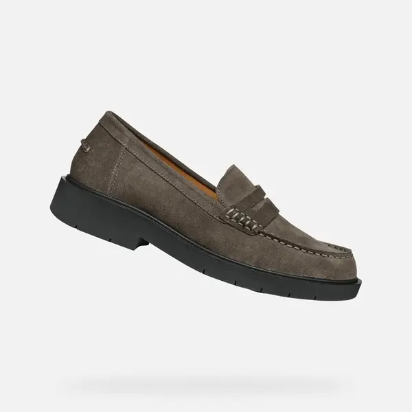 Dark grey women's moccasins Geox Spherica Ec1 - Women's