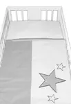 Obliečky do postieľky Baby Stars - sivé, veľ. 135x100 cm