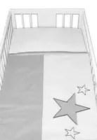 Obliečky do postieľky Baby Stars - sivé, veľ. 135x100 cm