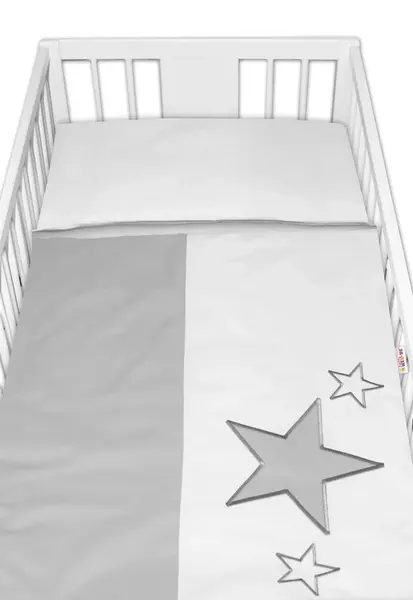Obliečky do postieľky Baby Stars - sivé, veľ. 135x100 cm
