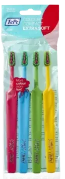 TEPE Compact Colour X-soft zubná kefka vo vrecúšku 3+1 zdarma 4 ks