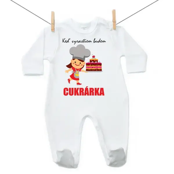 Boodyy Overal Keď vyrastiem budem cukrárka 80 (9-12 mesiacov)