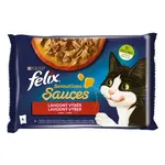 Felix Sensations Sauces kapsičky pre mačky morka, jahňacie v omáčke 4x85 g