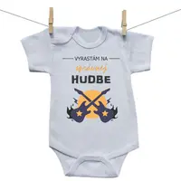 Boodyy Body s krátkym rukávom Vyrastám na správnej hudbe 68 (3-6 mesiacov)