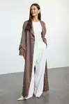 Trendyol Mink Cuff Rose Accessory Detailed Woven Cape & Abaya