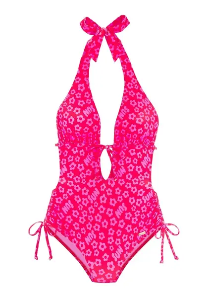 BUFFALO Jednodielne plavky  neónovo ružová / červená