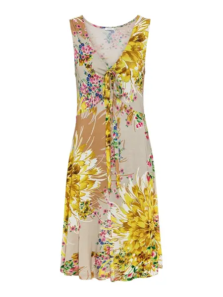 LASCANA Šaty 'Georgia'  piesková / zlatá žltá / zelená / ružová