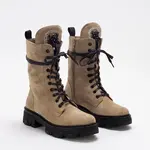 Resti Eco-suede women's khaki work boots Moxo - Footwear