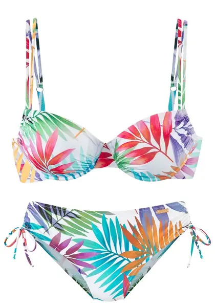 LASCANA Bikiny  tyrkysová / oranžová / červená / biela