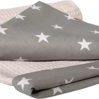 Medi Partners Blanket 75x100 cotton + cotton Waffle – Stars + light pink waffle