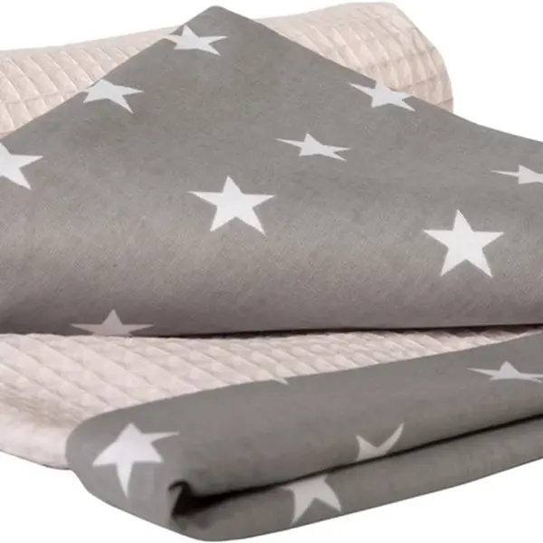 Medi Partners Blanket 75x100 cotton + cotton Waffle – Stars + light pink waffle