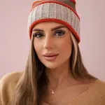 Dámská kšiltovka Kinga K297 béžová + mocca + červená