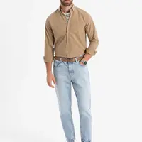 Ombre Men's REGULAR FIT cotton shirt with pocket - light brown