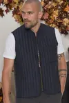 Y8611 DEWBERRY MEN'S VEST-PLAIN NAVY BLUE
