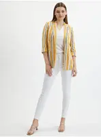 Orsay Oranžové dámské pruhované lněné sako - Dámské