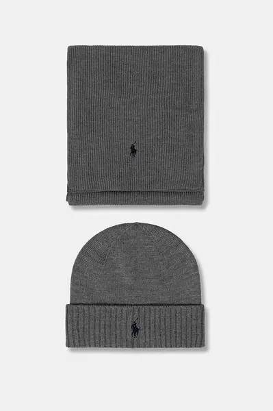 Vlnená čiapka a šál Polo Ralph Lauren