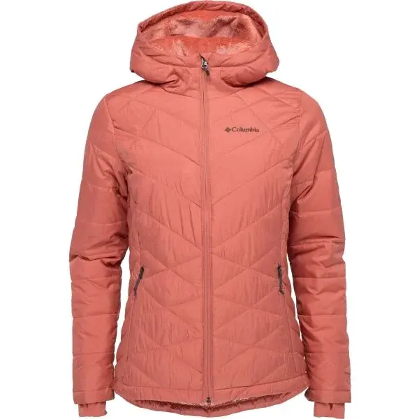 Columbia HEAVENLY HOODED JACKET Dámská zimní bunda, lososová, velikost