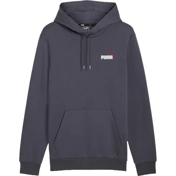 Puma ESSENTIALS+2 COL SMALL LOGO HOODIE Pánská mikina, tmavě šedá, velikost