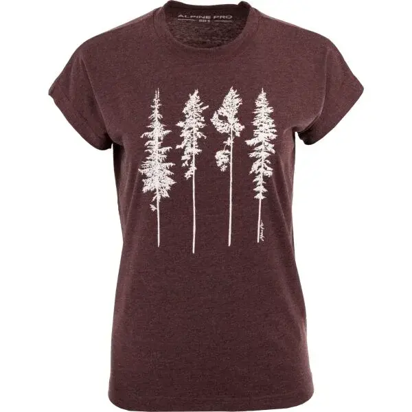 ALPINE PRO KILA Dámské triko, vínová, velikost