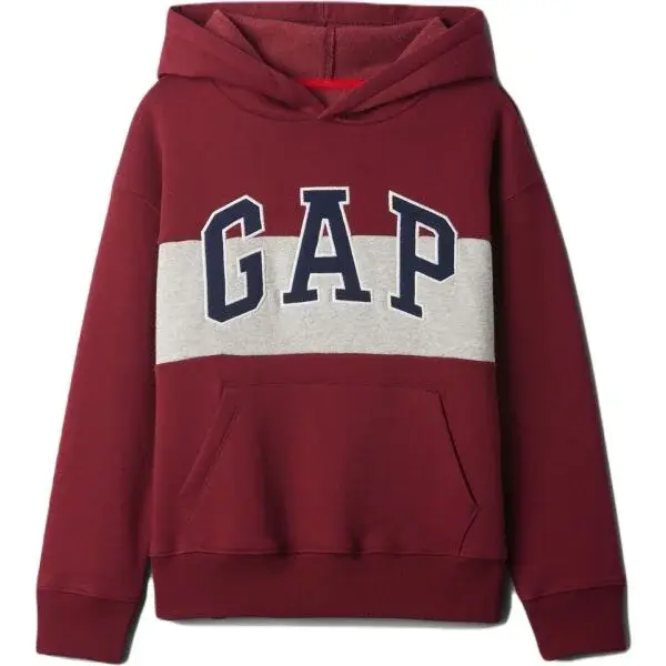 GAP V-FALL FASH LOGO Chlapecká mikina, vínová, velikost