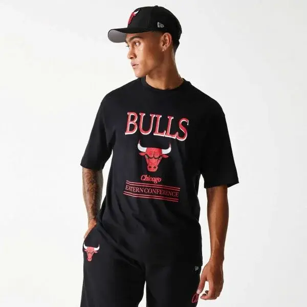 New Era CHICAGO BULLS NBA Pánské triko, černá, velikost
