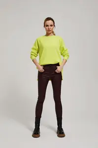 Marisse Waxed Skinny Trousers In Maroon