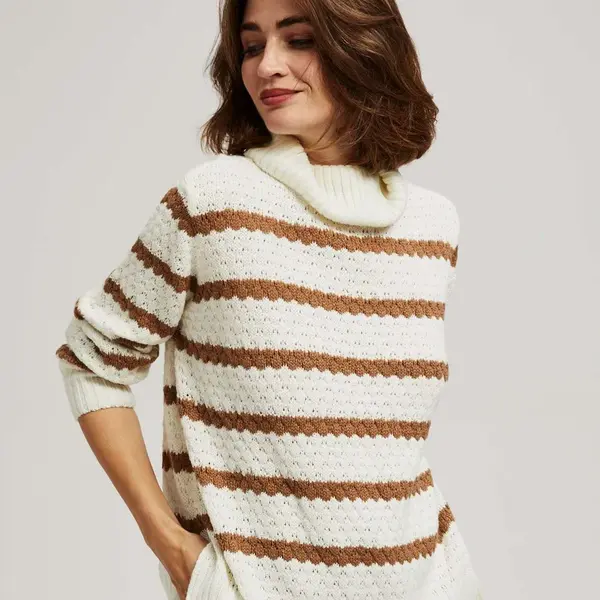 Marisse Striped Turtleneck Sweater