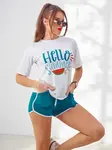 Resti Women's sports set with a t-shirt and shorts Hello Summer
