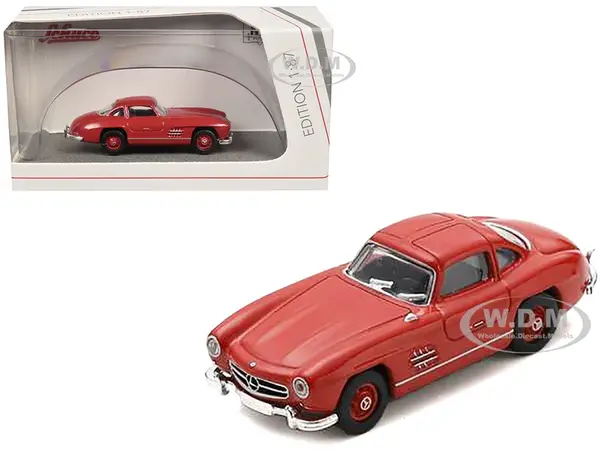 Mercedes-Benz 300 SL Gullwing Coupe Red 1/87 (HO) Diecast Model Car by Schuco