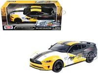 2018 Ford Mustang GT 38 White and Matt Black with Yellow Graphics "GT Racing" Series 1/24 Diecast Model Car by Motormax