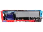 Freightliner Columbia Truck Blue with Gray Container 1/32 Diecast Model by Welly