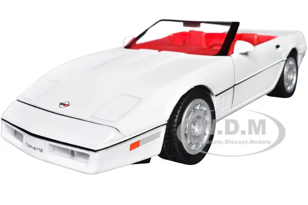 1986 Chevrolet Corvette C4 Convertible White with Red Interior "Timeless Legends" Series 1/24 Diecast Model Car by Motormax