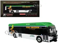 New Flyer Xcelsior XHE40 Transit Bus "AC Transit - Zero Emission" White and Green with Graphics "The Bus &amp; Motorcoach Collection" Limited Edition
