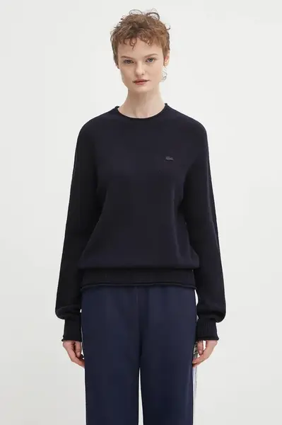 Vlněný svetr Lacoste dámský, tmavomodrá barva, AF4160
