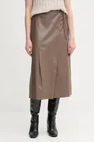 Sukně OUI hnědá barva, midi, áčková, 94517