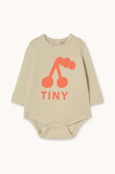 Kojenecké body Tinycottons CHERRY GRAPHIC RIB BODY