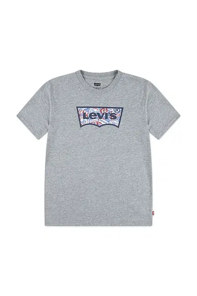 Dětské tričko Levi's ON THE ROAD BATWING TEE šedá barva, s potiskem, 9EN945