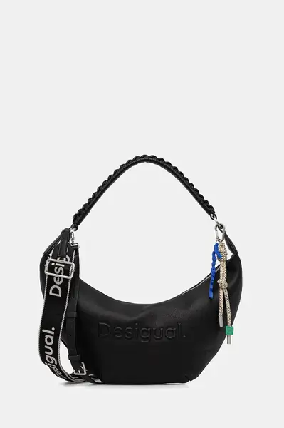 Kabelka Desigual HALF LOGO ZANTE BLACK černá barva, 25WAXP52