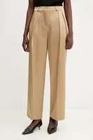 Kalhoty Liviana Conti dámské, zelená barva, široké, high waist, F5WS80