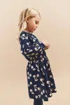 Dětské bavlněné šaty Liewood Sadia Printed Dress tmavomodrá barva, mini, LW20216